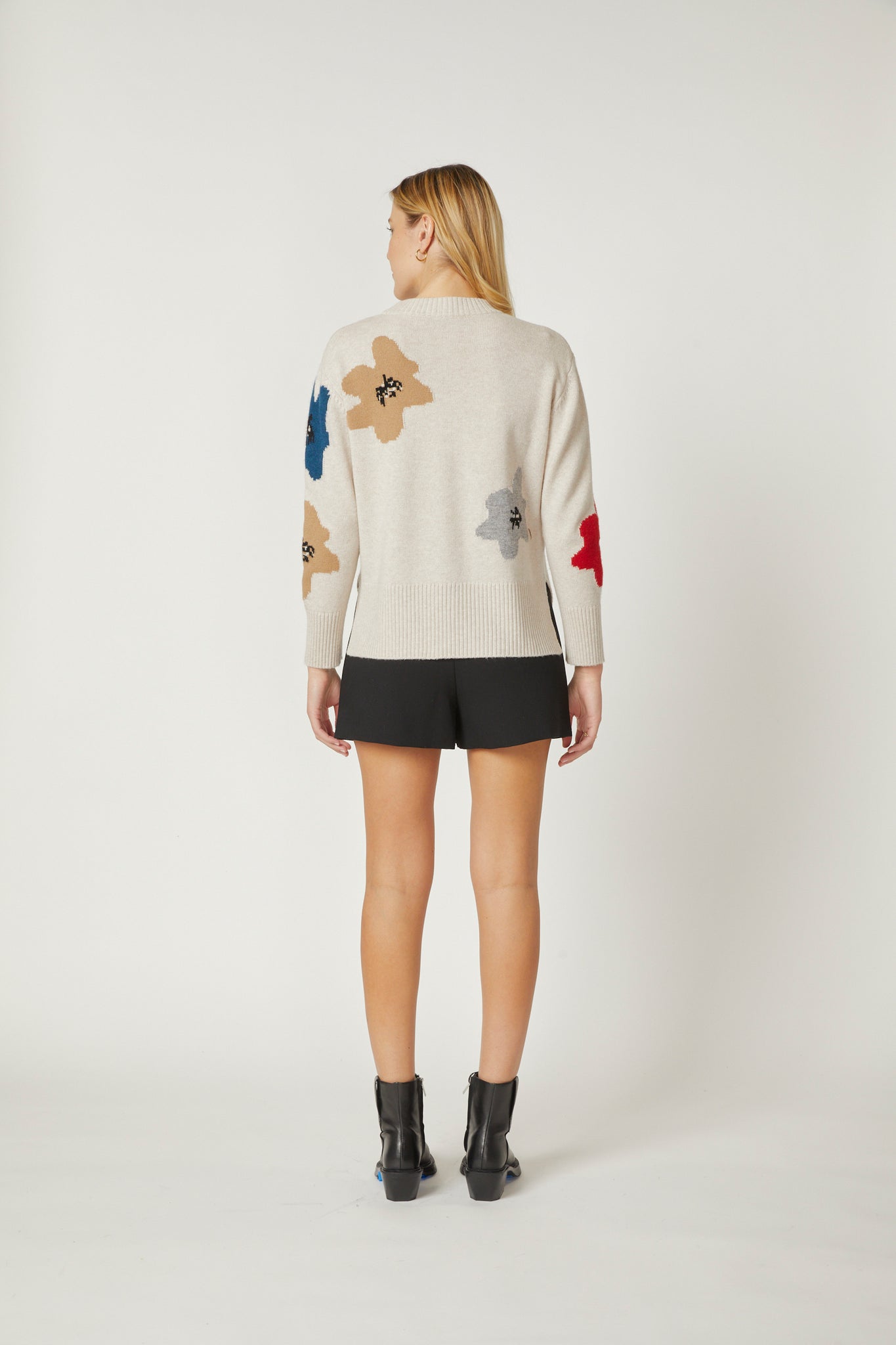 Floral Intarsia Crew