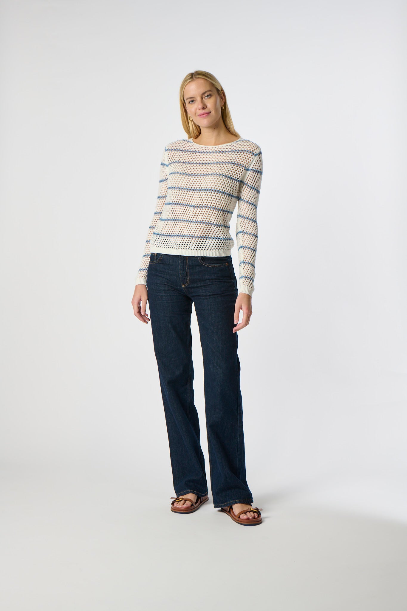 Mesh Stripe Pullover