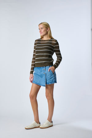 Mesh Stripe Pullover