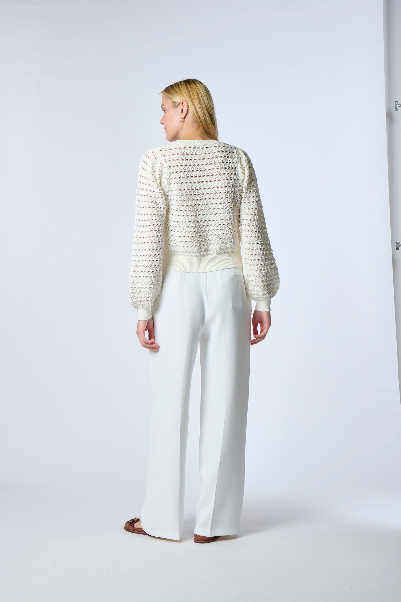 Pointelle Cropped Cardigan