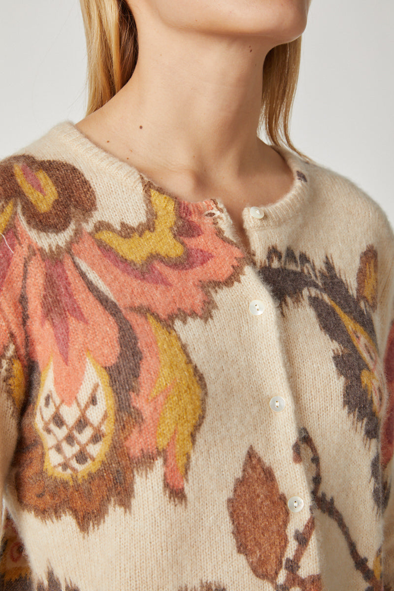 Printed Cropped Cardigan