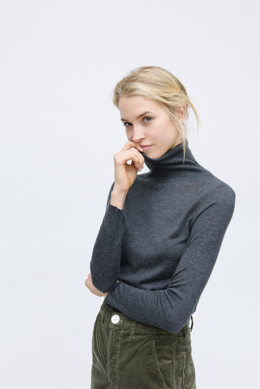 Solid Fitted Turtleneck